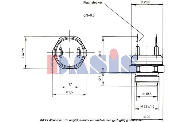 AKS DASIS Sensor, motortemperatur 751042N 751042N Temperatursensor MAZDA 3 AKS DASIS
