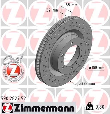 ZIMMERMANN Disque de frein 590.2827.52 Disque de frein sport ZIMMERMANN URBAN CRUISER 590.2827.52 pas cher