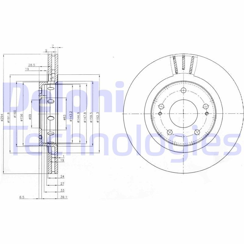 DELPHI Brake disc BG4038C BG4038C DELPHI brake discs PEUGEOT 104