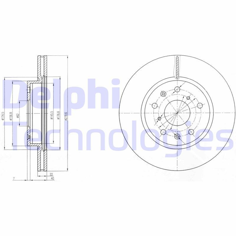 DELPHI Remschijf BG4093C DELPHI BG4093C Remschijf MITSUBISHI L300 / Delica III Bus (P0_W, P1_W, P2_W) 2.0 4WD (P23W, P03W, P13W) 88 Pk 1987