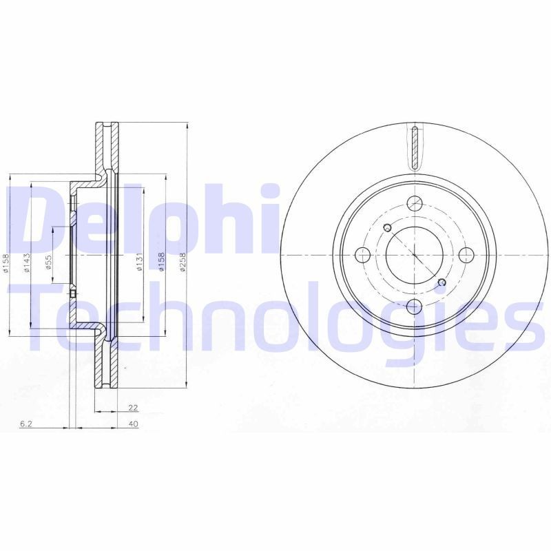 DELPHI Brake disc BG4116C Toyota MR2 DELPHI brake discs BG4116C