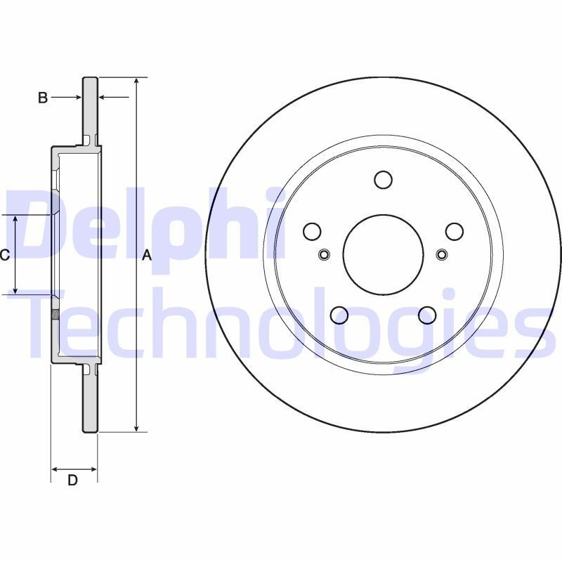 DELPHI Disque de frein BG4183C BG4183C Disque de frein sport DELPHI TOYOTA URBAN CRUISER