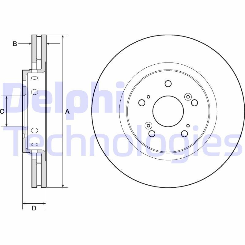 Bromsskiva DELPHI BG4808C DELPHI BG4808C Bromsskiva HONDA CR-V 2012