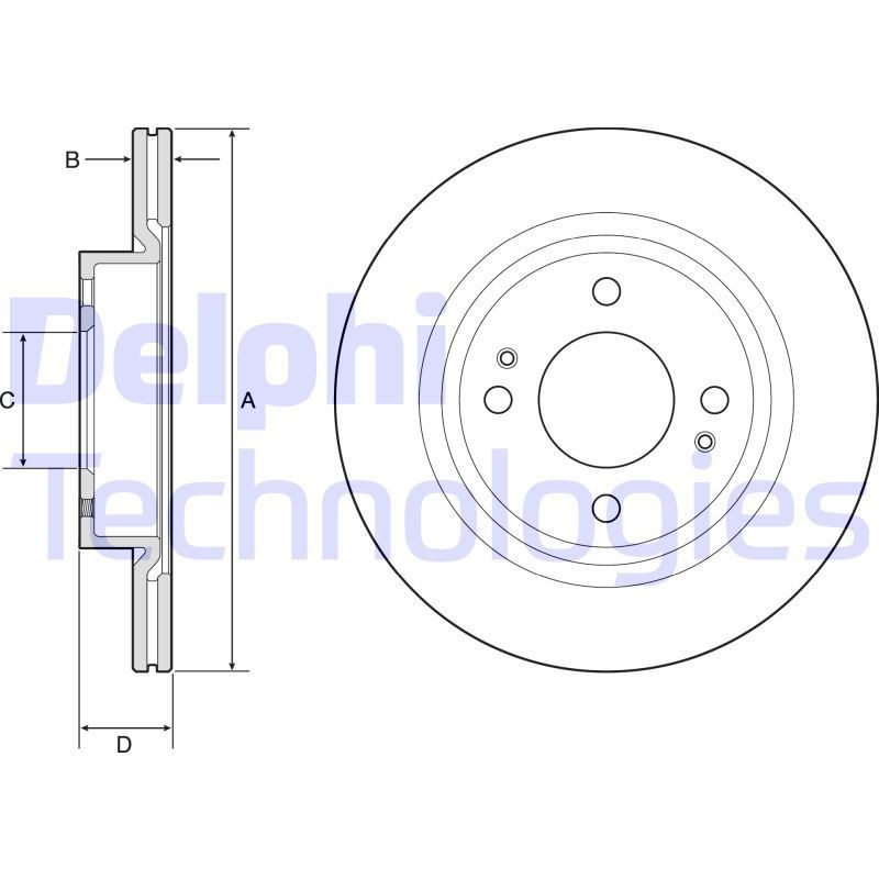DELPHI Remschijf BG4830C Sportremschijven DELPHI SPACE STAR BG4830C goedkoop