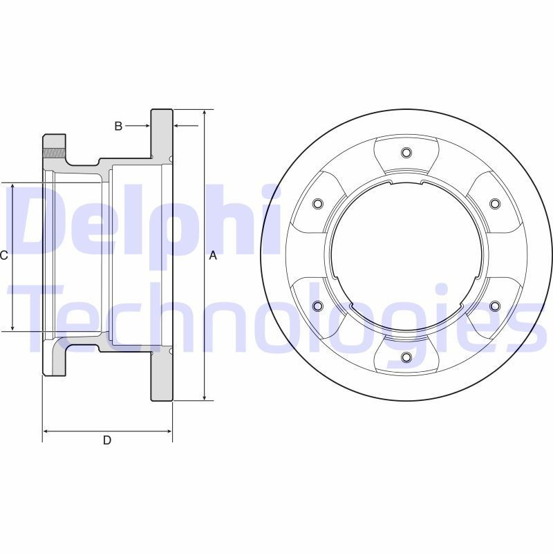 DELPHI Remschijf BG9201 Sportremschijven IVECO DELPHI BG9201