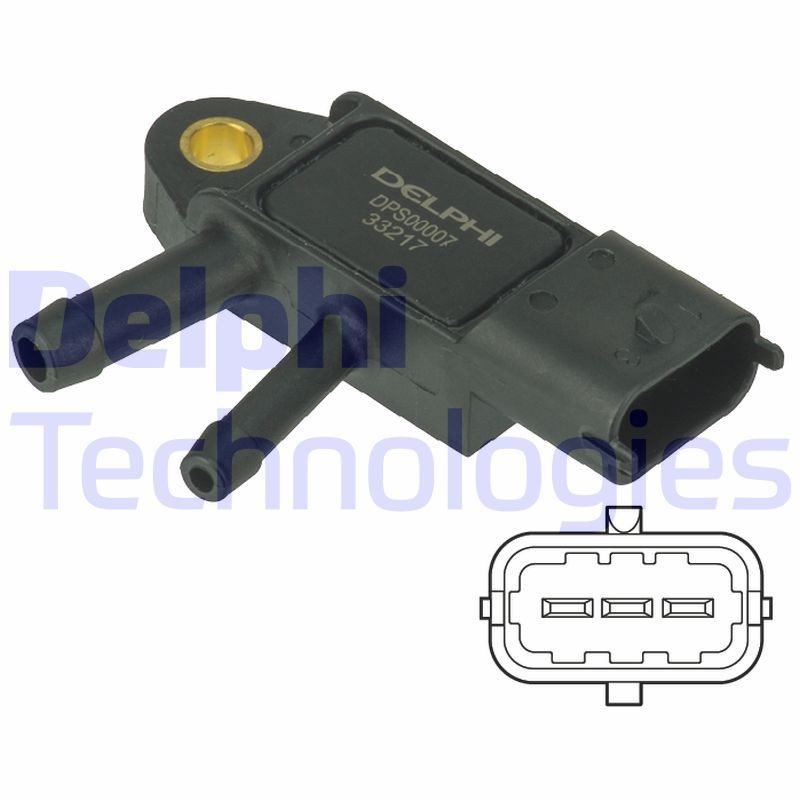 DELPHI Differenzdrucksensor DPS00007 Differenzdrucksensor DELPHI Kia SOUL DPS00007