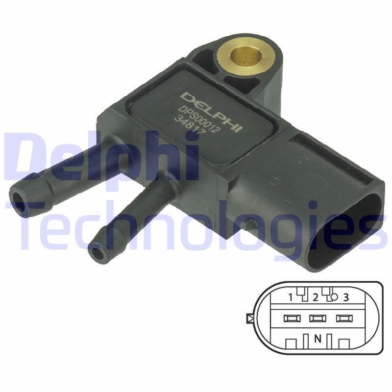 DELPHI Αισθητήρας, πίεση καυσαερίων DPS00012 DELPHI DPS00012 Αισθητήρας διαφορικής πίεσης Mercedes Microbus 7 5T γνήσια τιμες