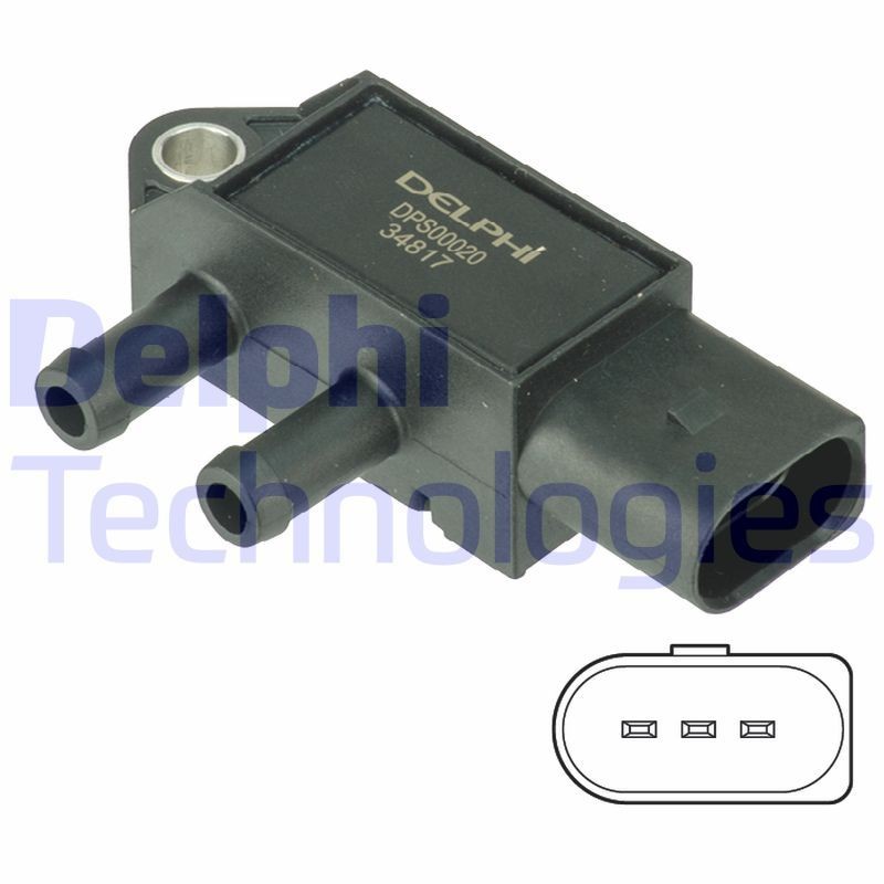 DELPHI Uitlaatgasdruk sensor DPS00020 DELPHI DPS00020 Uitlaatgasdruk sensor VOLKSWAGEN Golf IV Hatchback (1J1) 1.9 TDI 4motion 115 Pk 2000