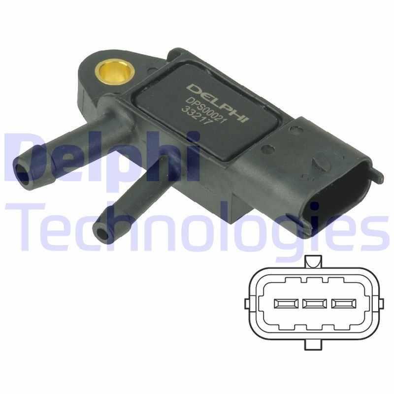 DELPHI Avgastrycksensor DPS00021 DELPHI DPS00021 Tryckgivare partikelfilter Volvo XC 90 kostand