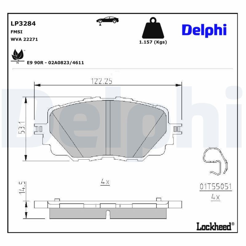 DELPHI Bremsbeläge LP3284 LP3284 DELPHI Bremsbelagsatz Scheibenbremse ABARTH Kosten