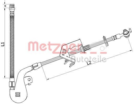 METZGER Flexible de frein 4110928 Citroën JUMPY Flexibles de frein METZGER 4110928