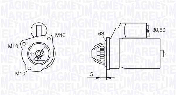 MAGNETI MARELLI Startmotor 063721377010 MAGNETI MARELLI 063721377010 Startmotoren Vauxhall CROSSLAND X originele