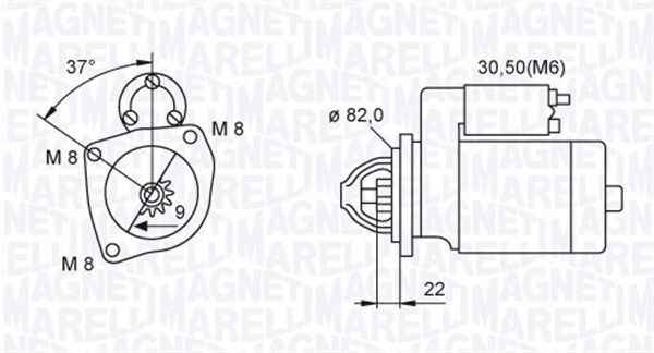 MAGNETI MARELLI Starter 063721449010 MAGNETI MARELLI Starter CHRYSLER 063721449010