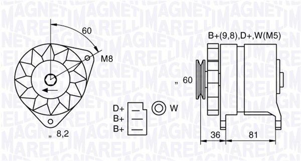 MAGNETI MARELLI Alternatore 063731227010 063731227010 costo Alternatore ROVER 600 MAGNETI MARELLI