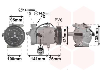 VAN WEZEL Κομπρεσέρ air condition 1800K417 Κομπρεσέρ VAN WEZEL Fiat STILO 1800K417