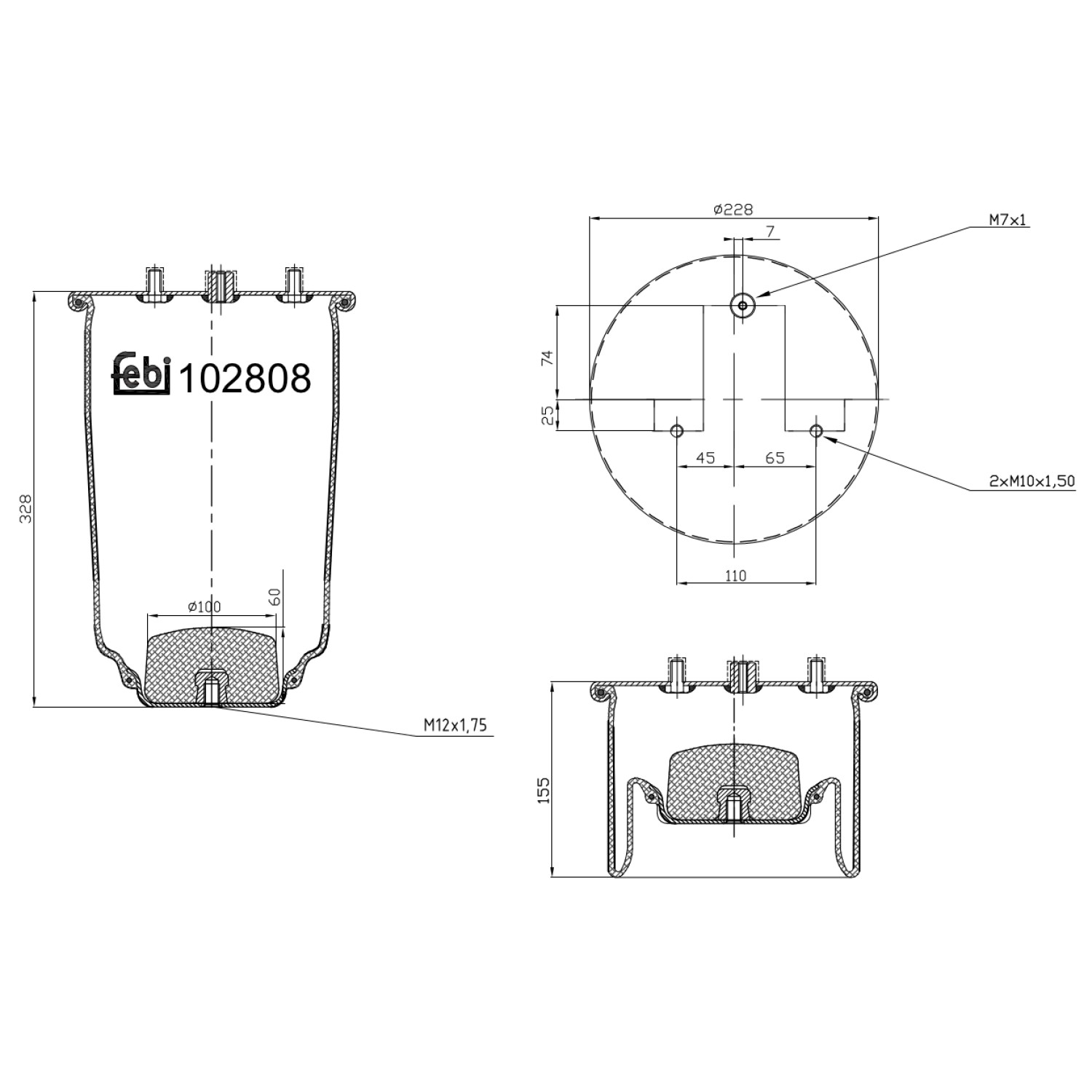FEBI BILSTEIN Φούσκα, πνευματική ανάρτηση 102808 Αερανάρτηση FEBI BILSTEIN LEONE 102808 φθηνά