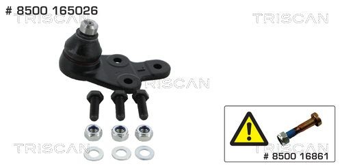 Rotule de suspension TRISCAN 8500 165026 TRISCAN 8500 165026: Kit de montage rotule de suspension Ford KUGA 2014