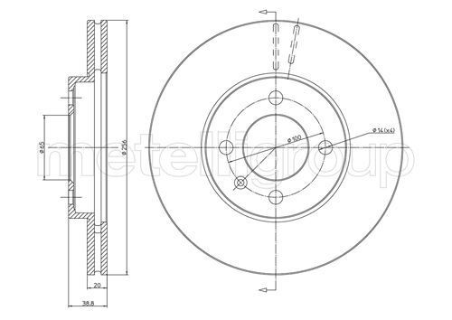 METELLI Brzdový kotouč 23-0230C METELLI 23-0230C Brzdové kotúče SEAT INCA originálne