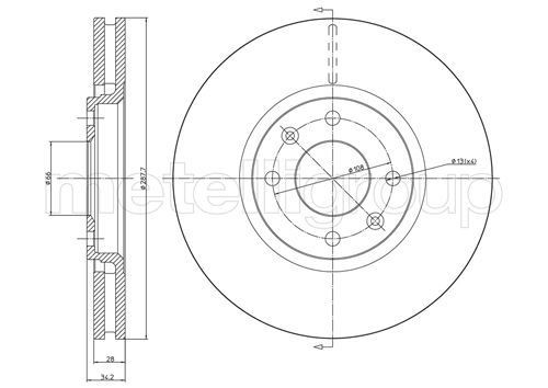 METELLI Bromsskiva 23-0557C 23-0557C METELLI bromsskivor Mercedes M-klass