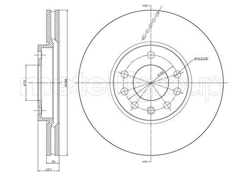 METELLI Δισκόπλακα 23-0605C METELLI 23-0605C Δισκόπλακες TOYOTA HIACE κόστος