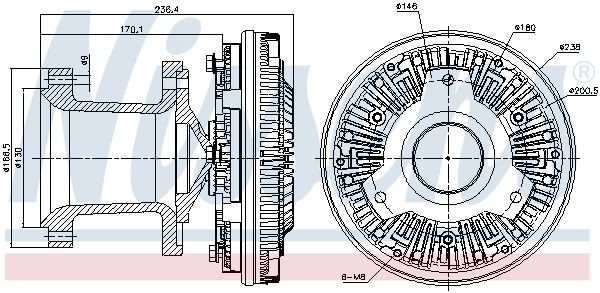 NISSENS Frizione ventola 86032 Costo Frizione ventola NISSENS AUDI 86032