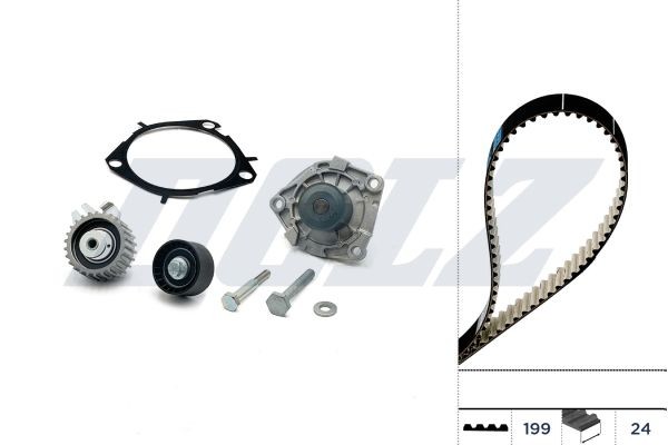 DOLZ Σετ ιμάντα χρονισμού με αντλία νερού KD102 DOLZ KD102 Αντλία νερού + σετ ιμάντα χρονισμού Alfa Romeo Brera φθηνά