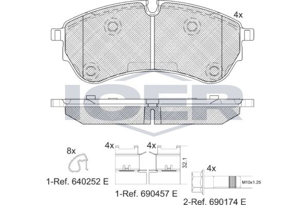 ICER Remblokken 142284 Remblokkenset FORD ICER 142284