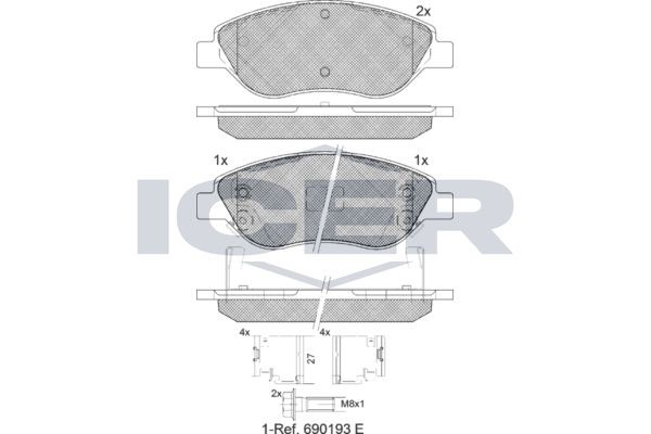 ICER Remblokken 181445-208 ICER Remblok FIAT 181445-208