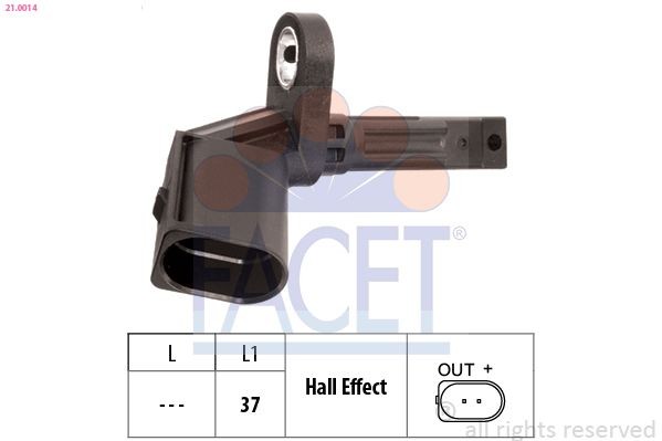 FACET ABS-givare 21.0014 SAAB hjulvarvtalssensor FACET 21.0014