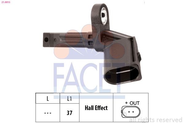 FACET Sensor, rotações da roda 21.0015 FACET 21.0015 Sensor rotações da roda Audi A7 4g baratos