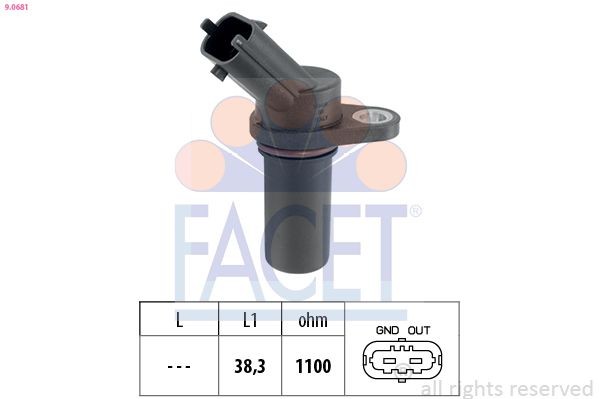 FACET Impulssianturi, kampiakseli 9.0681 9.0681 FACET Kampiakselin asentotunnistin Peugeot 407 hinta