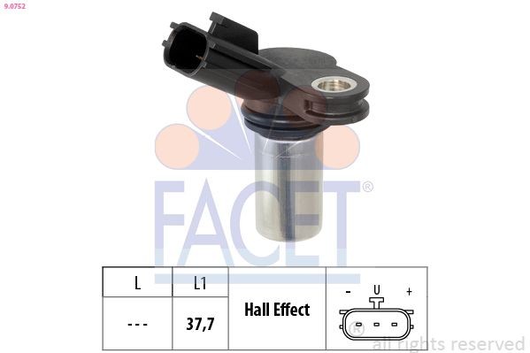Generatore di impulsi, Albero a gomiti FACET 9.0752 EPS 1.953.752 FACET 9.0752 Sensore albero motore Nissan TEANA 2022