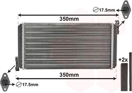 VAN WEZEL Výmenník tepla vnútorného kúrenia 30006109 VAN WEZEL 30006109 Výmenník tepla vnútorného kúrenia Mercedes X117 cena
