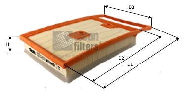 CLEAN FILTER Air filter MA3449 Audi Q3 CLEAN FILTER air filter MA3449