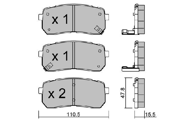 AISIN Bremseklodser BPHY-2007 BPHY-2007 Bremseklodssæt HYUNDAI ix35 AISIN