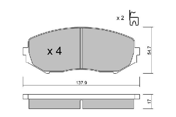 AISIN Bromsbelägg BPSZ-1005 SUZUKI bromsbelägg sport AISIN BPSZ-1005