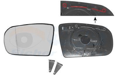 VAN WEZEL Speilglass, ytterspeil 3029838 3029838 Sidespeilglass VAN WEZEL MERCEDES-BENZ 123-serien