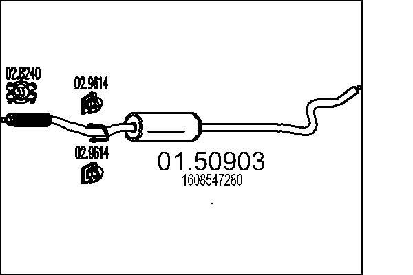 Uitlaat middendemper MTS 01.50903 MTS 01.50903 Middendemper CITROËN C3 2021