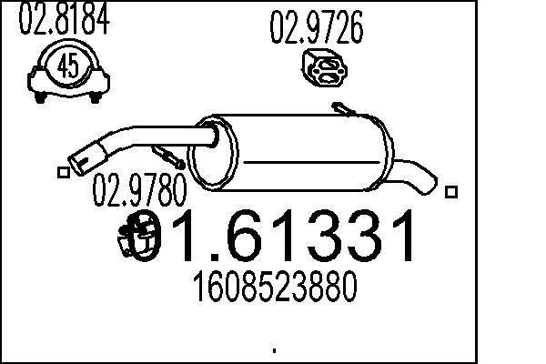 Lõppsummuti MTS 01.61331 MTS 01.61331: Summuti pütt Citroen NEMO 2010