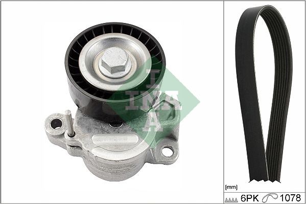 Jogo de correias trapezoidais estriadas INA 529 0235 10 INA 529 0235 10: Jogo de correias trapezoidais estriadas Volkswagen POLO 2015
