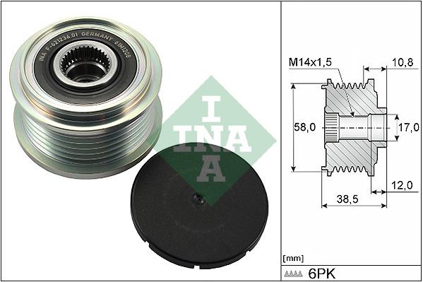 INA Voľnobeżka alternátora 535 0303 10 Remenica alternátora INA Toyota LAND CRUISER 535 0303 10