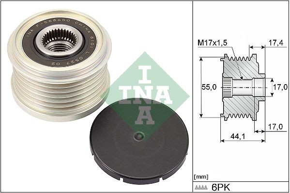 INA Alternator - sprzęgło jednokierunkowe 535 0312 10 Zestawy naprawcze Subaru Forester 2: Alternator - sprzęgło jednokierunkowe INA 535 0312 10