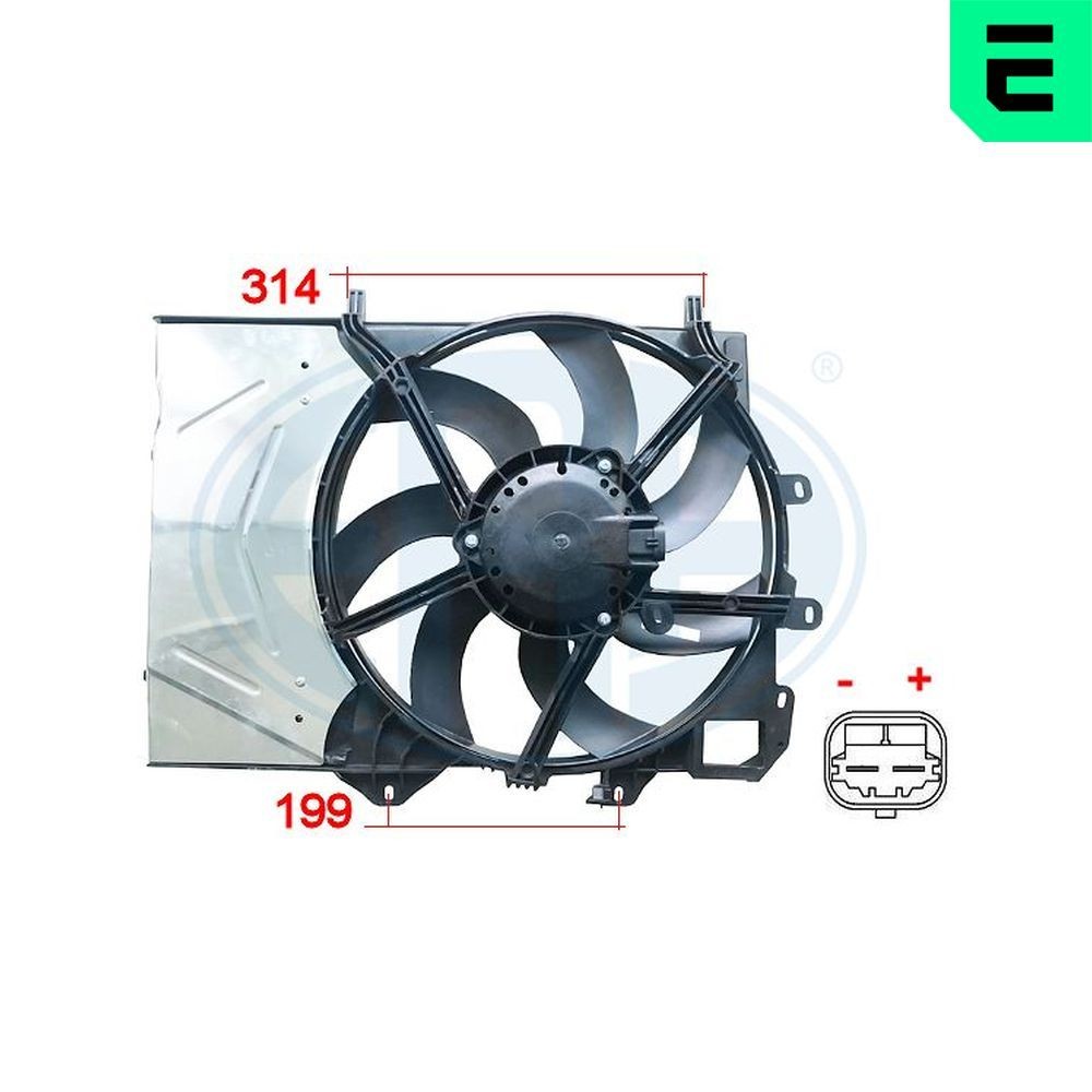 ERA Jäähdyttimen tuuletin 352043 352043 ERA Jäähdyttimen tuuletin NISSAN NP300 PICKUP