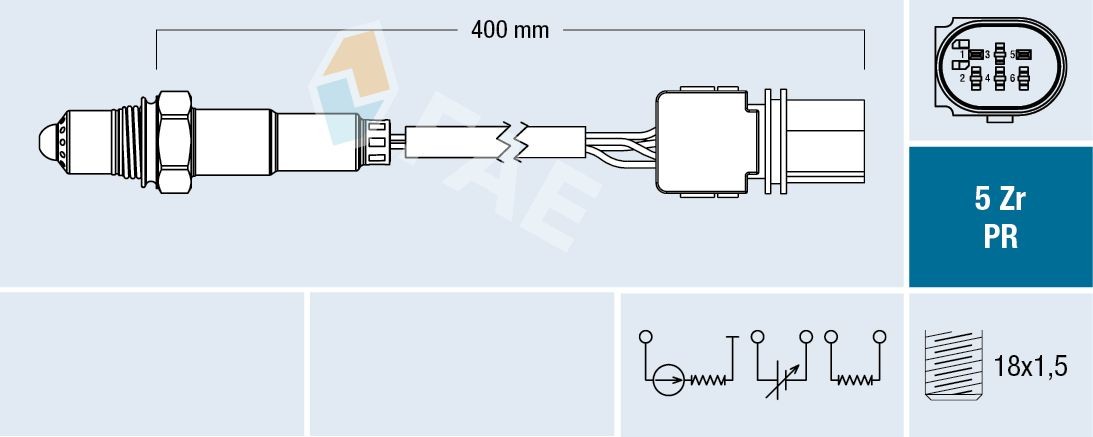 FAE Lambdasonde 75123 Nissan PRIMASTAR Regelsonde FAE 75123