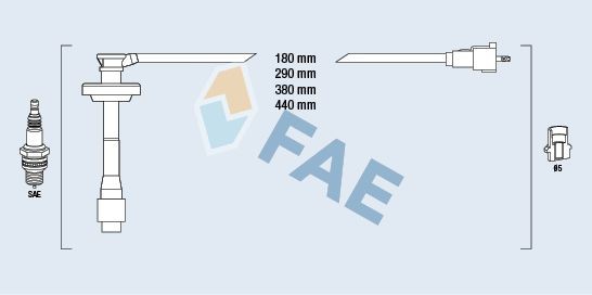 FAE Tændkabelsæt 83589 83589 FAE Tændrørskabler MG billig