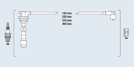 FAE Jogo de cabos de ignição 85397 85397 Cabo de vela KIA RIO FAE