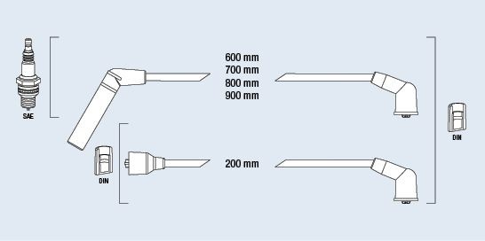 FAE Jogo de cabos de ignição 85398 Cabos de velas FAE Alfa Romeo GT 85398