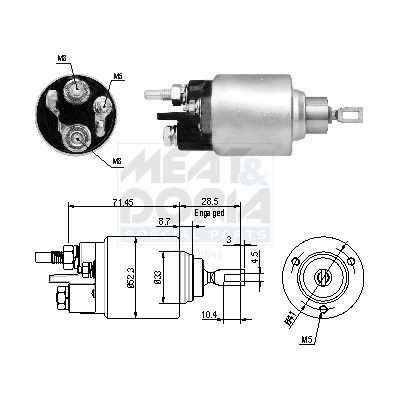 MEAT & DORIA Startrelais 46264 MEAT & DORIA 46264 Startmotor solenoid 6 Hatchback prijs