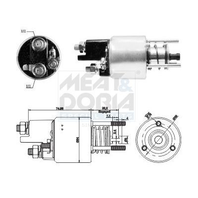MEAT & DORIA Elettromagnete motorino avviamento 46287 46287 costo Elettromagnete motorino avviamento MERCEDES-BENZ CLC MEAT & DORIA