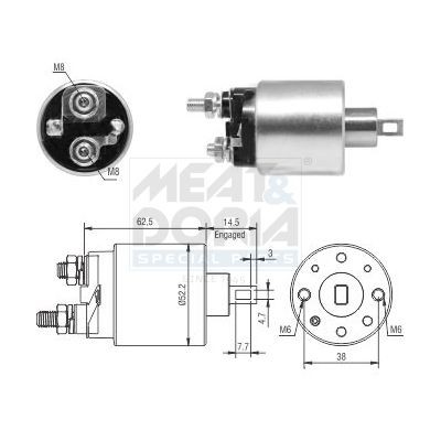 Solenoid, startmotor MEAT & DORIA 46292 MEAT & DORIA 46292 Solenoid startmotor FIAT PUNTO 2020